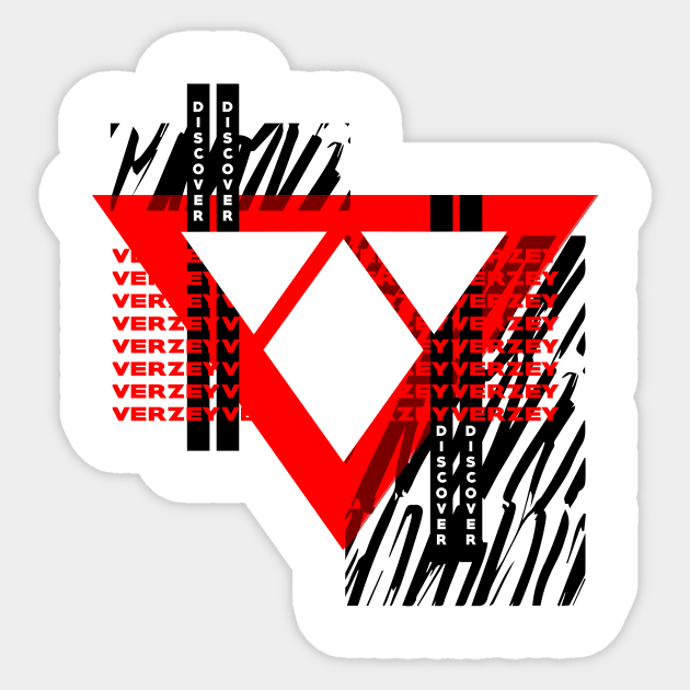 Discover Verzey Text Print Sticker by Verzey